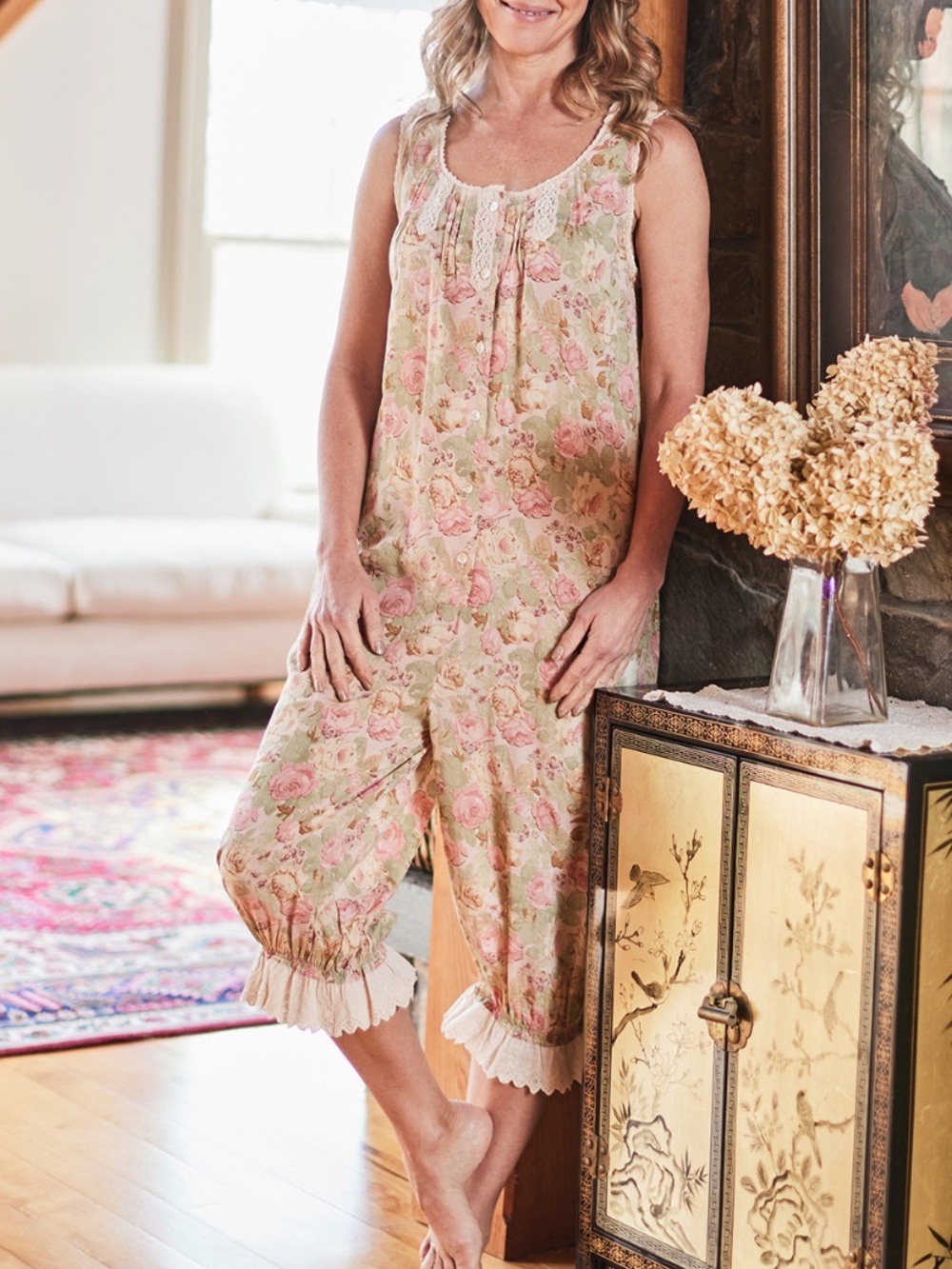 April Cornell for Modern Prairie romper pockets! adjustable shoulders small-med - Picture 3 of 12